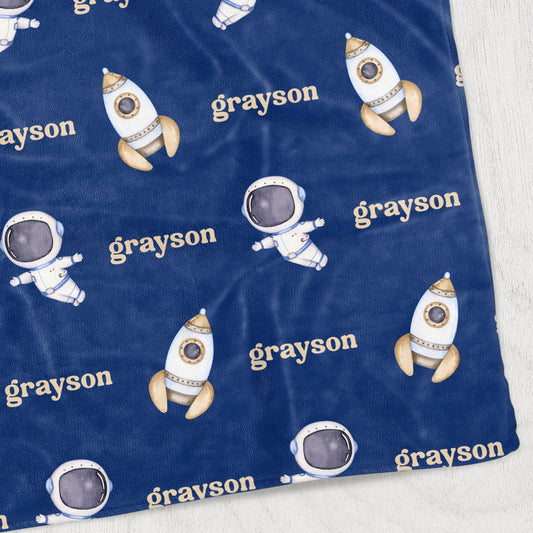 Astronauts and Rockets Kids Blanket