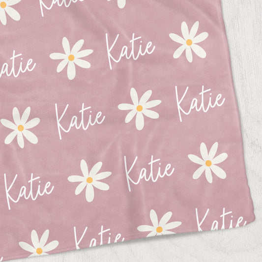 Daisies Kids Blanket, Mauve