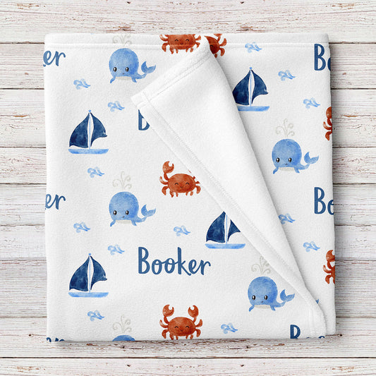 Seaside Cuties personalized baby blanket