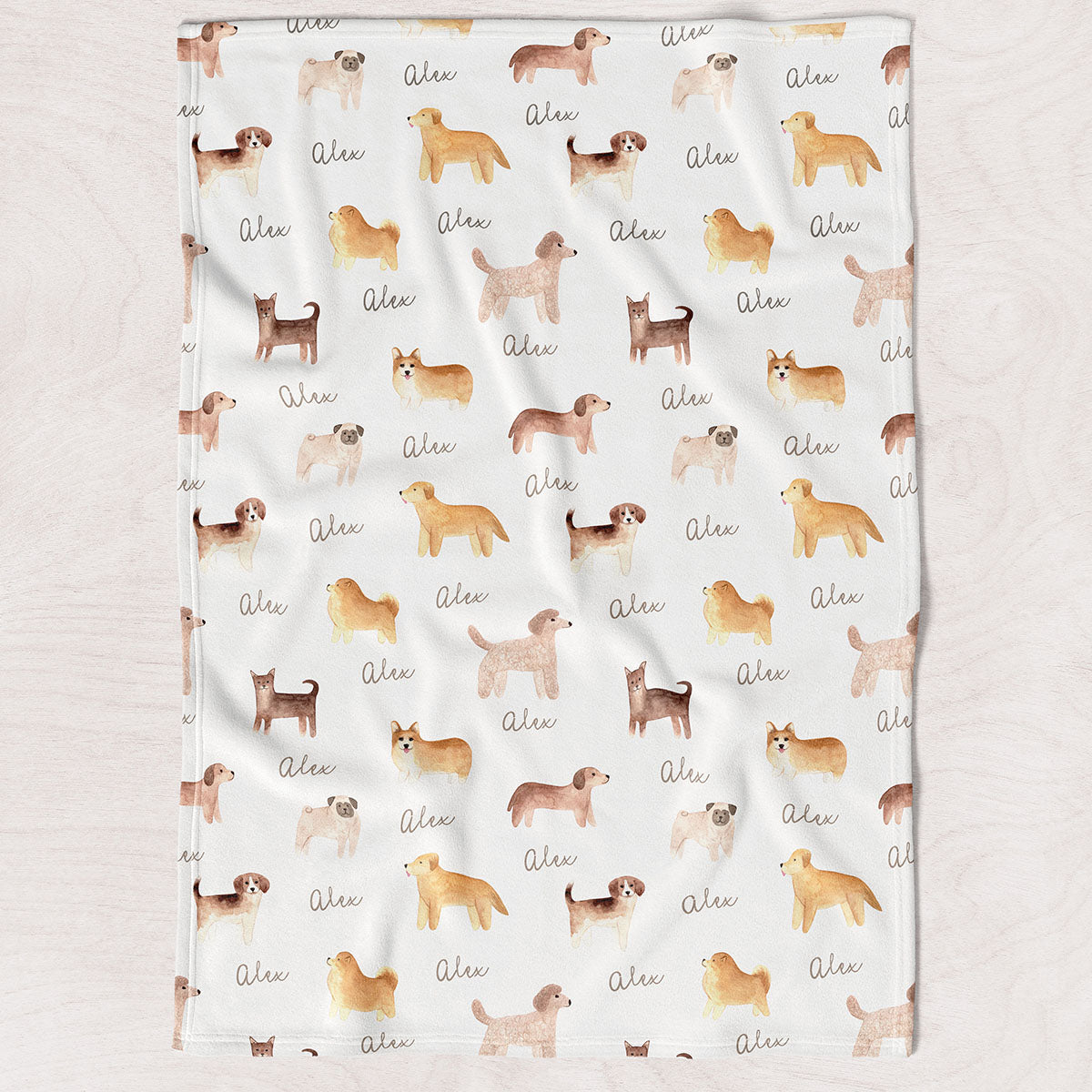 Dogs personalized unisex baby blanket