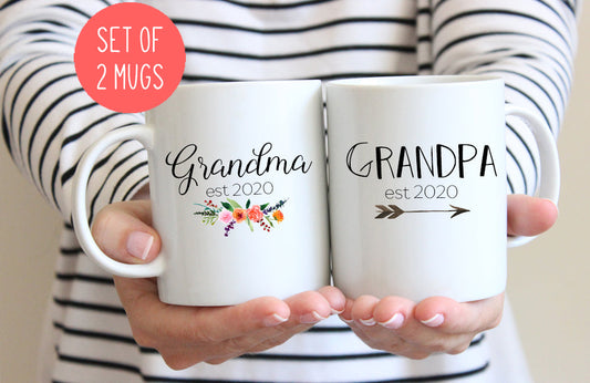 Grandparents mug set, Grandma and Grandpa 2022 or 2023