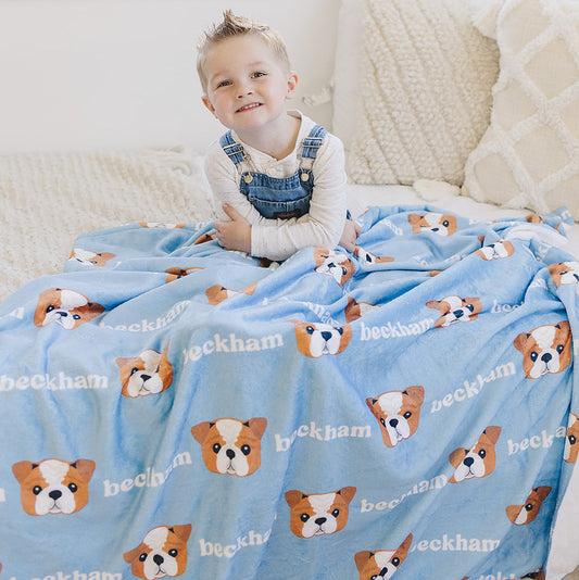 Bulldogs Kids Blanket, Blue