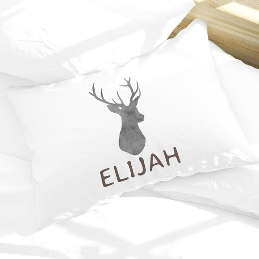 Personalized Deer Woodland Kids Name Pillow Case 30" x 20" (P103)